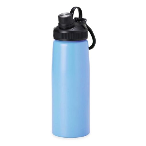 Squeeze Para Brindes Inox 900Ml - azul com detalhes em preto