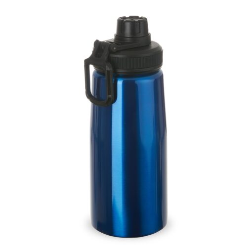 Squeeze Personalizado 750Ml Inox C/ Alça - azul com detalhes em preto