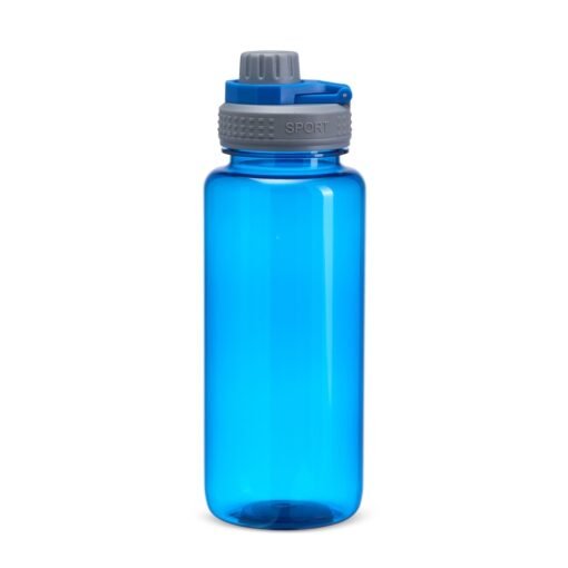 Squeeze Com Logo Plástica 1 Litro - azul com detalhes em cinza