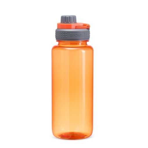 Squeeze Promocional Plástica 1 Litro - laranja com detalhes em cinza