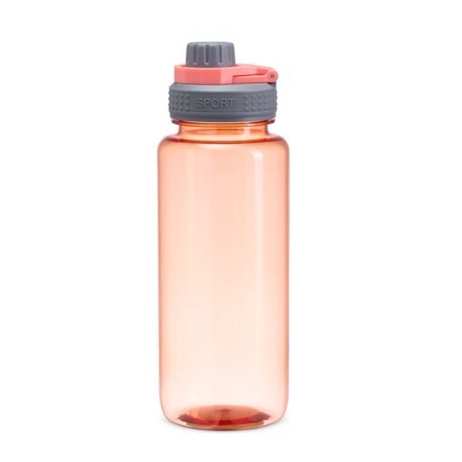 Squeeze Para Brindes Plástica 1 Litro - rosa com detalhes em cinza