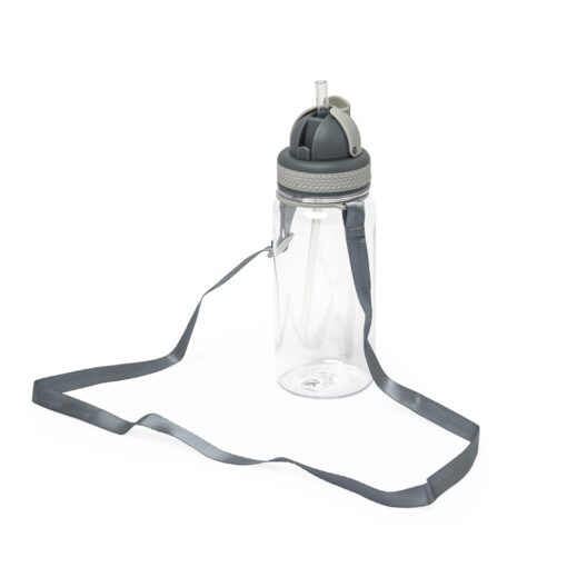 Squeeze Promocional Plástico 420Ml - transparente com detalhes em cinza