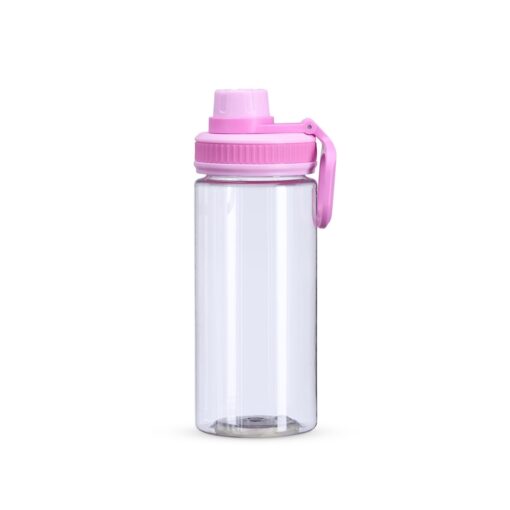 Squeeze Promocional Plástico 500Ml - transparente com detalhes em rosa