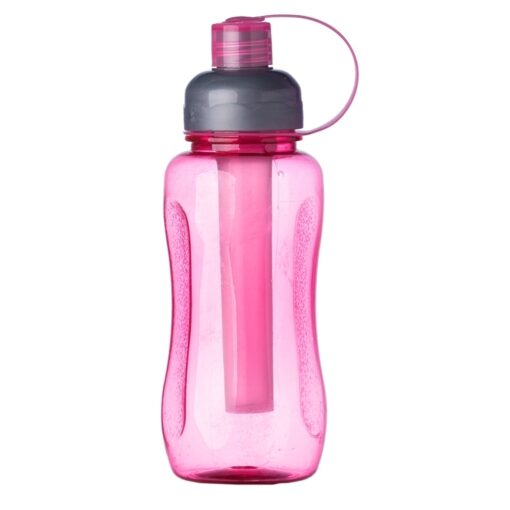 Squeeze Promocional Icebar Plástico 600Ml - rosa com detalhes em cinza