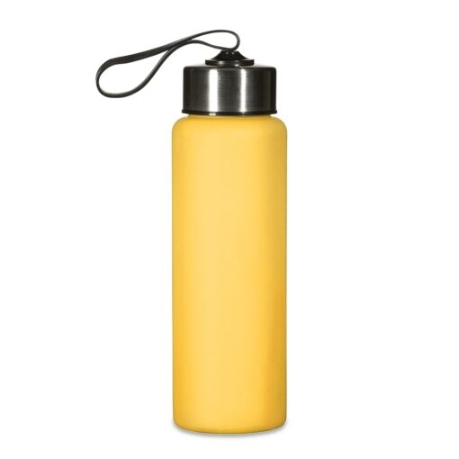 Garrafa Personalizada Plástica 680Ml - Amarelo/Preto