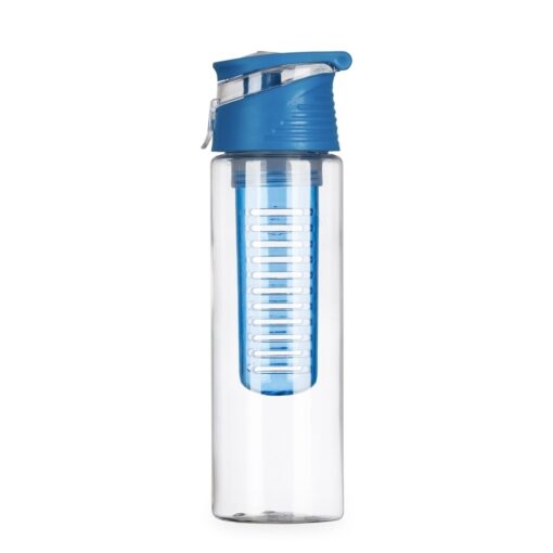 Squeeze Para Brindes Plástico 700Ml Com Infusor - azul com detalhes em branco