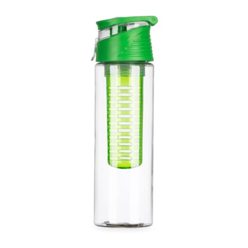 Squeeze Promocional Plástico 700Ml Com Infusor - transparente com detalhes em verde