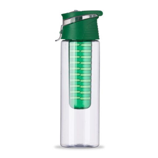 Squeeze Personalizado Plástico 700Ml Com Infusor - transparente com detalhes em verde