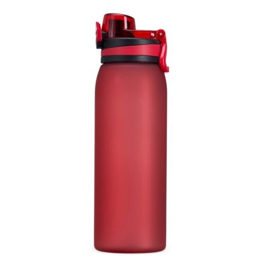 Squeeze Promocional Plástico 900Ml - vermelho com detalhes em preto