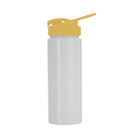 Squeeze Para Brindes Plastico 550Ml - branco com detalhes em amarelo