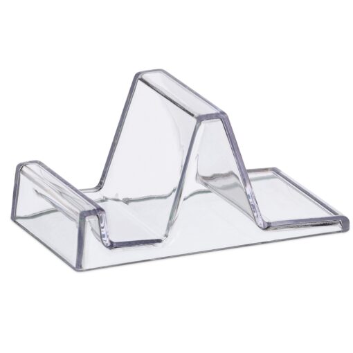 Suporte P/ Celular Em Acrilico | Brinde Personalizado - transparente com detalhes em branco
