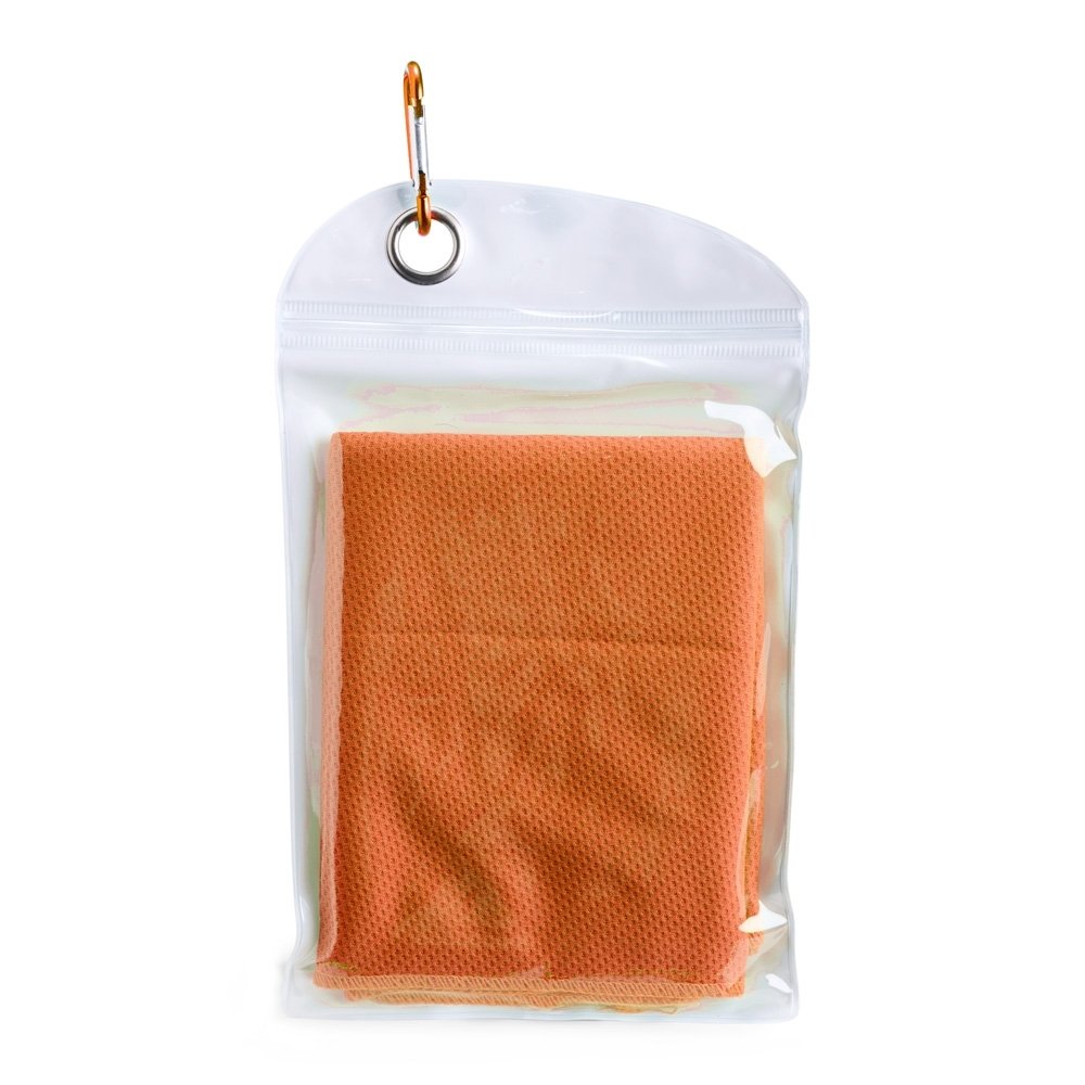 TOALHA ESPORTIVA REFRESCANTE DE ELASTANO SPX-08226 NA COR LARANJA
