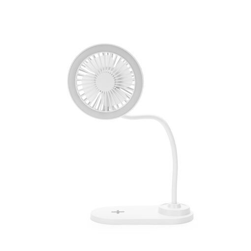 Ventilador Com LED E Carregamento Via Indução | Brinde Personalizado na cor branco
