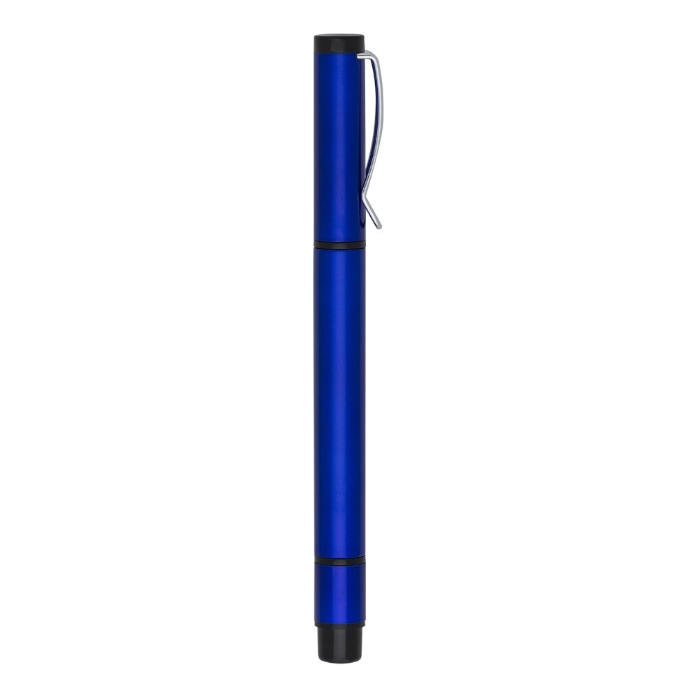 CANETA PLÁSTICA C/ MARCA TEXTO  SPX-M3000 NA COR AZUL