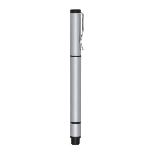 CANETA PLÁSTICA C/ MARCA TEXTO  SPX-M3000-PRA NA COR PRATA
