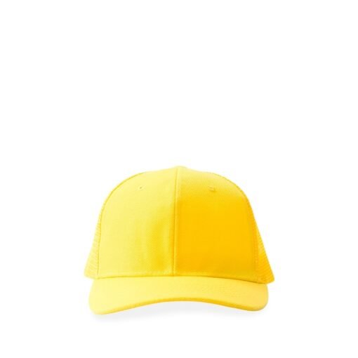 BONÉ POLIÉSTER ABA CURVA COM TELA SPX-18986 NA COR AMARELO