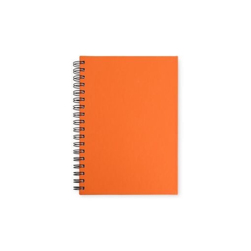 CADERNO CAPA EMBORRACHADA SPX-13708 NA COR LARANJA