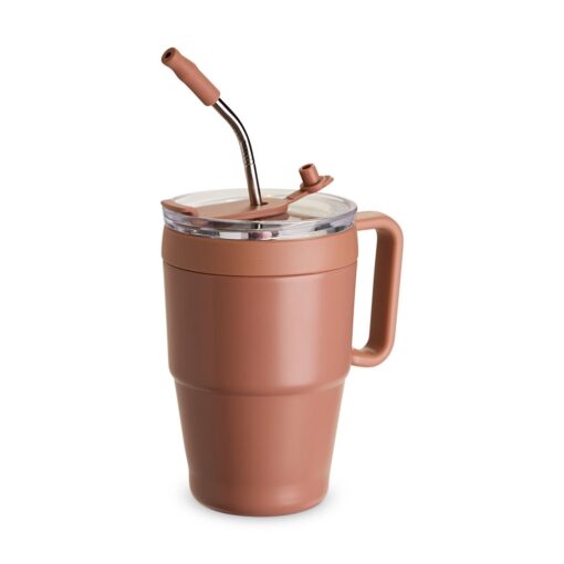 Caneca Personalizada Térmica 600Ml na cor rosa