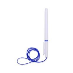 CANETA PLÁSTICA COM CORDÃO SPX-01092 NA COR BRANCO
