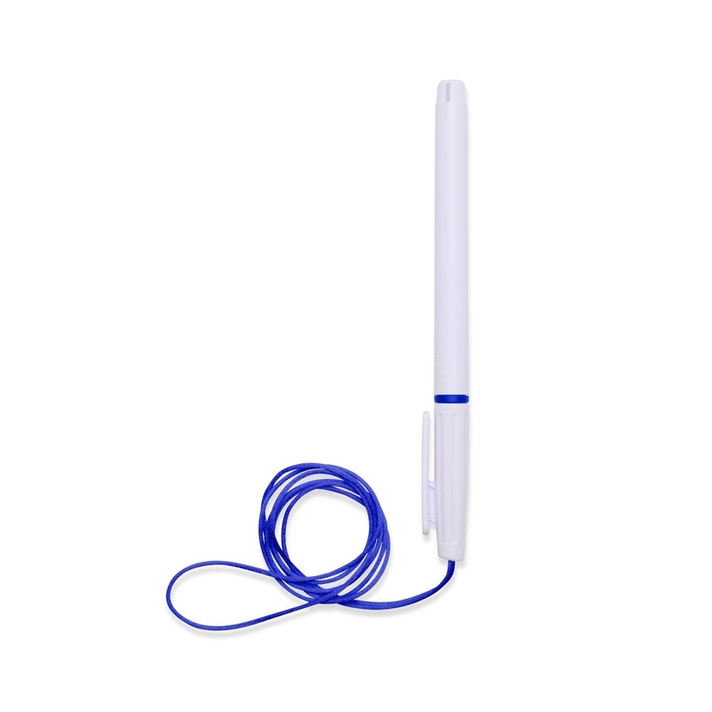 CANETA PLÁSTICA COM CORDÃO SPX-01092 NA COR BRANCO