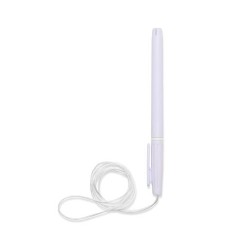 CANETA PLÁSTICA COM CORDÃO SPX-01092 NA COR BRANCO