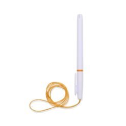 CANETA PLÁSTICA COM CORDÃO SPX-01092 NA COR BRANCO