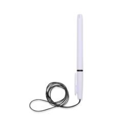 CANETA PLÁSTICA COM CORDÃO SPX-01092 NA COR BRANCO