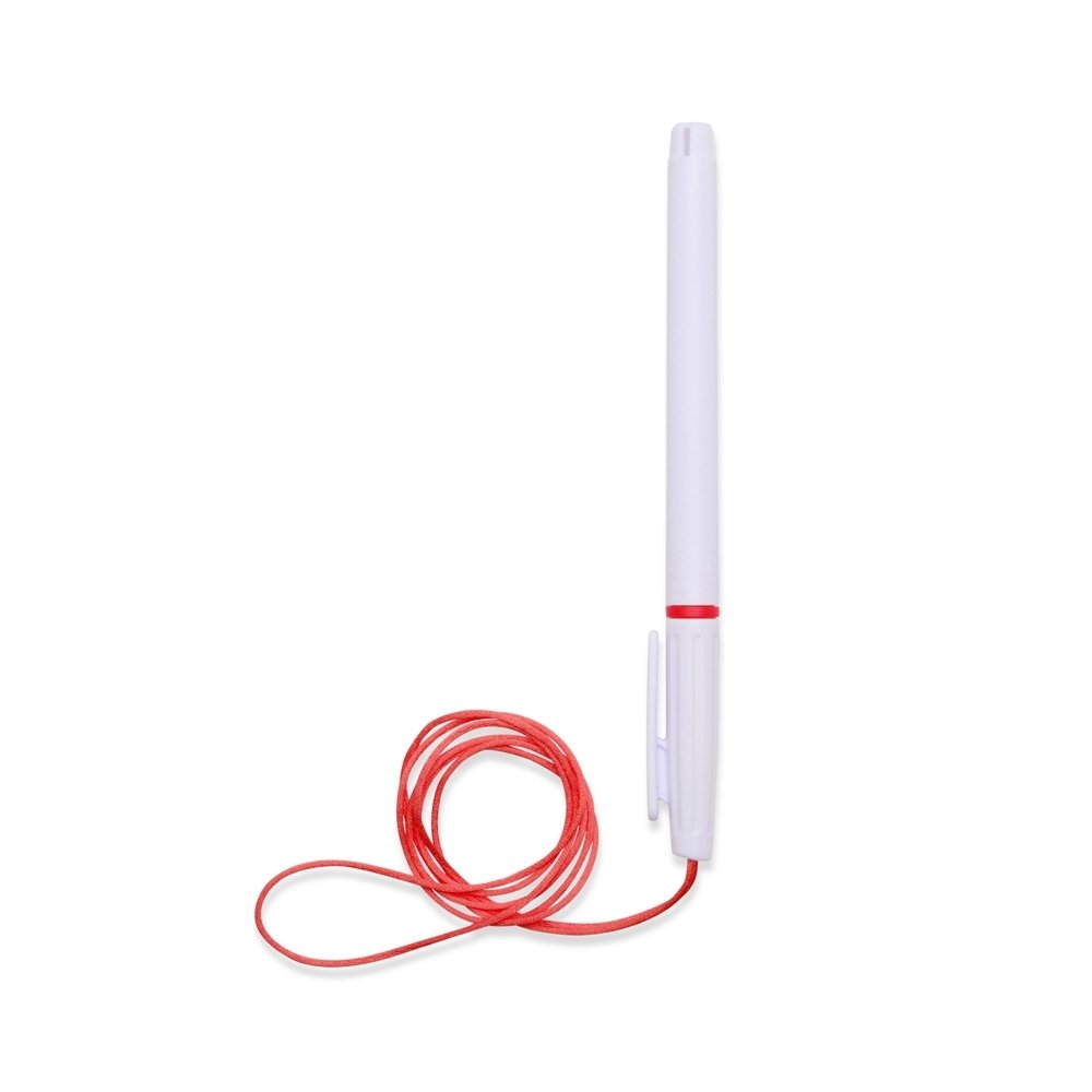 CANETA PLÁSTICA COM CORDÃO SPX-01092 NA COR BRANCO