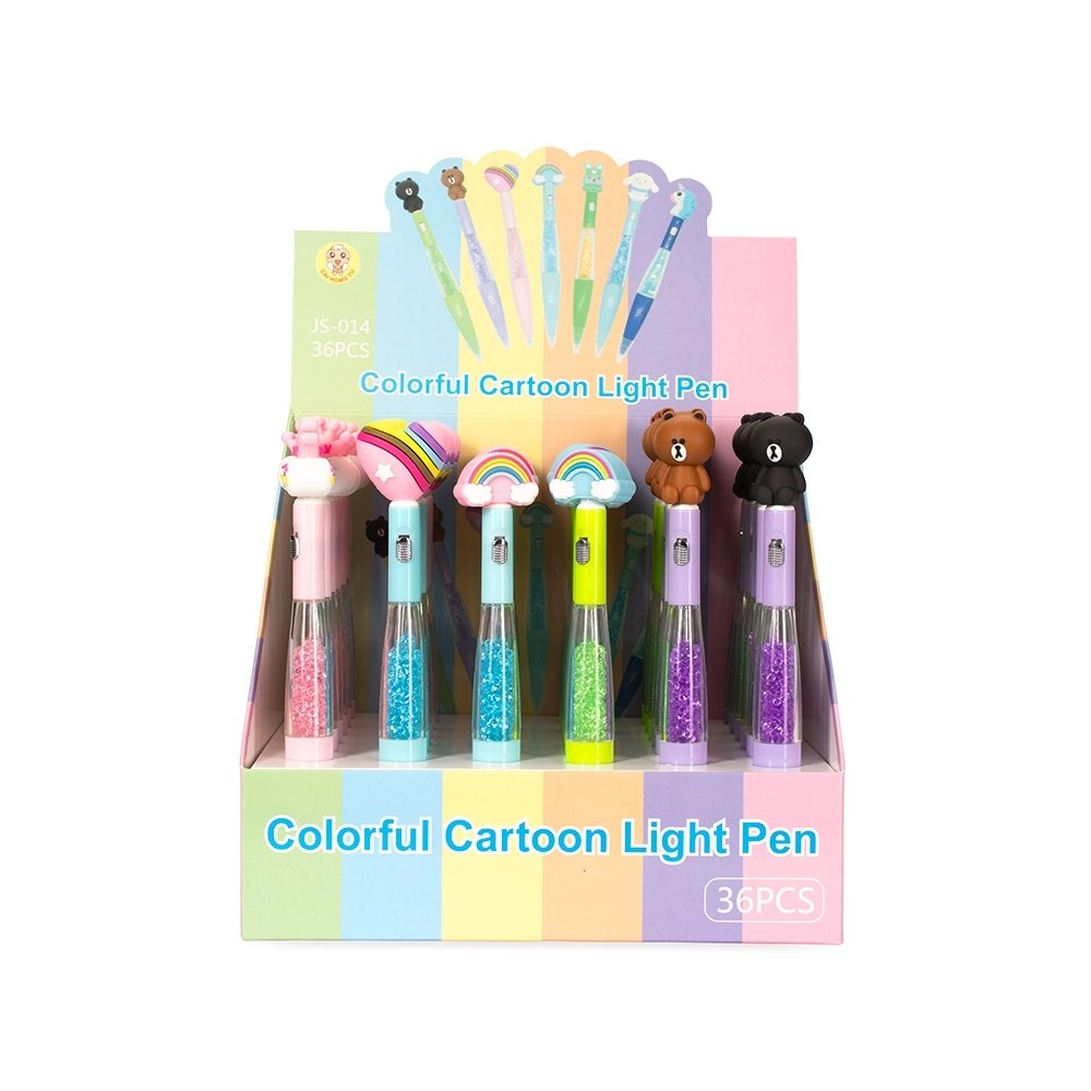 CANETA PLÁSTICA COM LANTERNA SPX-P@08356 NA COR COLORIDO