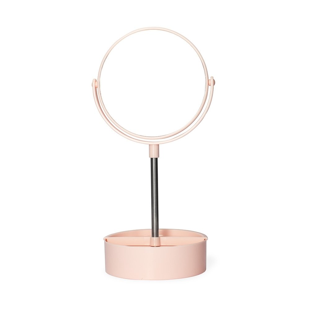 ESPELHO DE MESA PLÁSTICO SPX-18985 NA COR ROSA