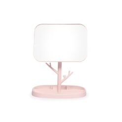 ESPELHO DE MESA PLÁSTICO SPX-18983 NA COR ROSA