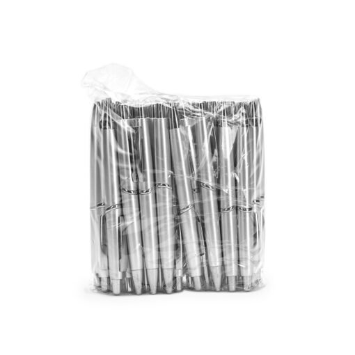 PACOTE COM 50 PÇS CANETA PLÁSTICA SPX-P@00320 NA COR PRATA