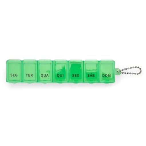 PORTA COMPRIMIDOS SEMANAL PLÁSTICO SPX-08285 NA COR VERDE