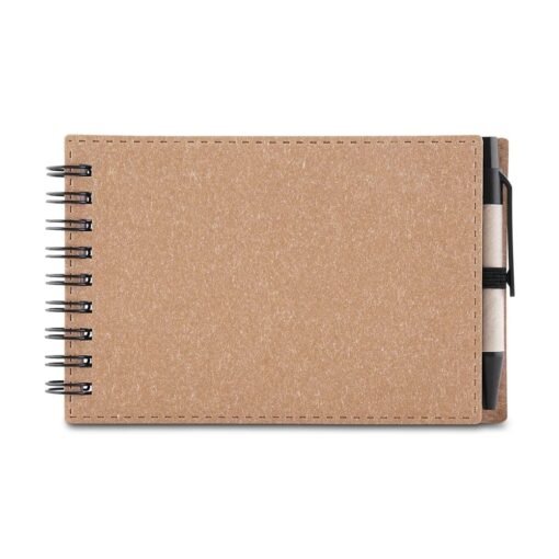 Bloco Personalizado De Anotações Papelão Com Caneta na cor marrom