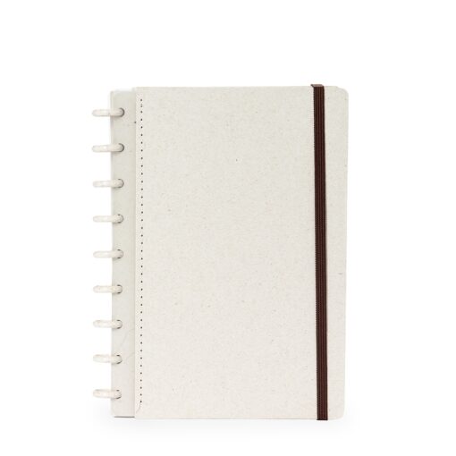 Caderno Personalizado De Disco Ecológico na cor bege