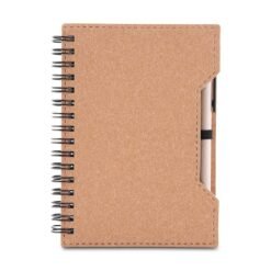 CADERNO DE PAPELÃO COM CANETA SPX-15364-MAR NA COR MARROM