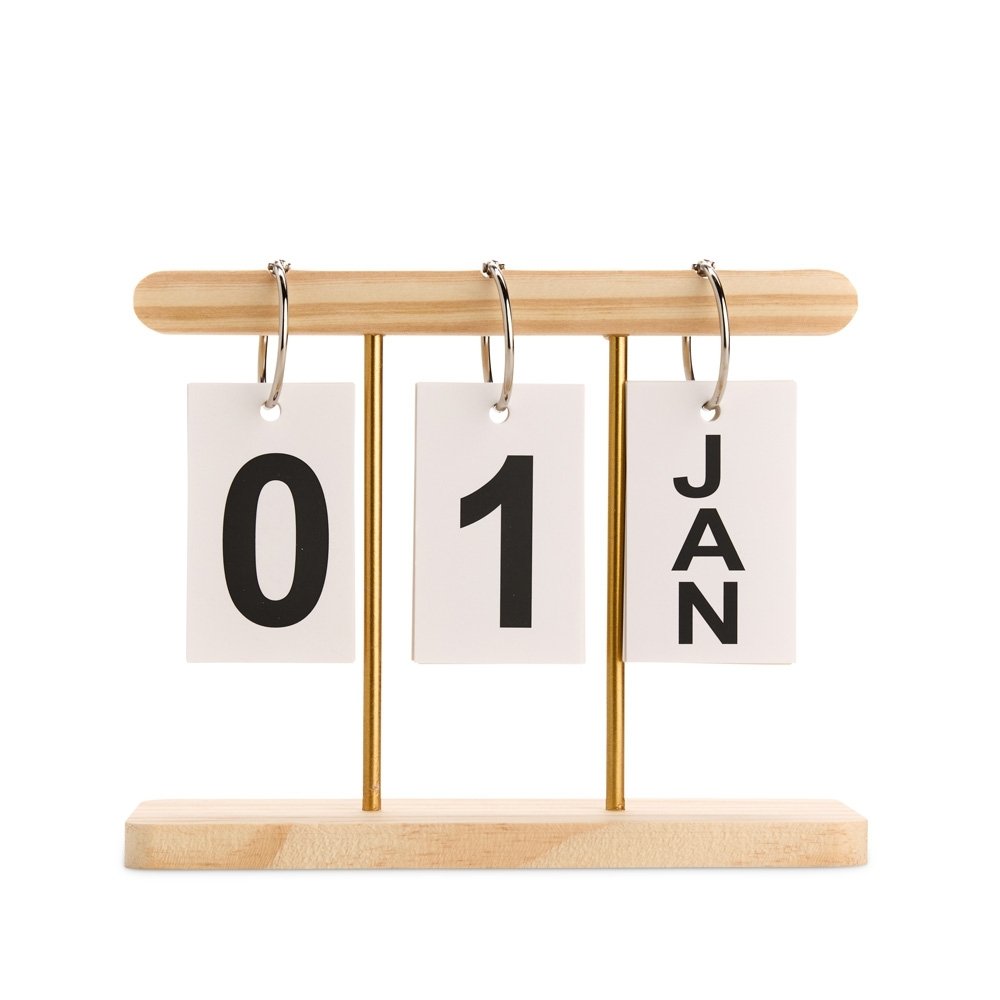 CALENDÁRIO PERMANENTE MDF SPX-15393 NA COR MADEIRA