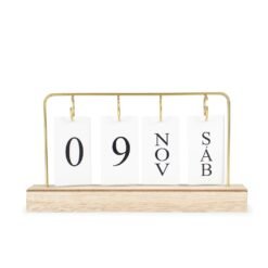 CALENDÁRIO PERMANENTE MDF COM ALÇA DE FERRO SPX-19026 NA COR MADEIRA