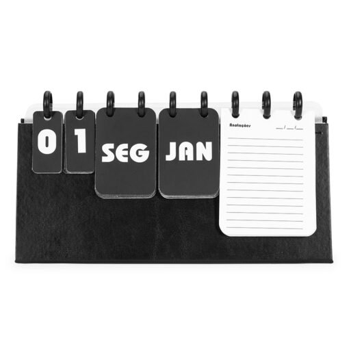 Calendário Personalizado Plástico - Preto | Brindes Brasil