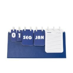 CALENDÁRIO PERMANENTE DE MESA DISCO SPX-15342 NA COR AZUL