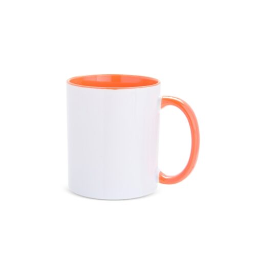 Caneca Personalizada 330Ml - Branco/Laranja | Brindes Brasil