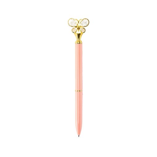Caneta Para Brindes Metal Borboleta na cor rosa