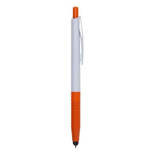 Caneta Personalizada Plástica - Laranja/Branco SPX-P@00402C-BCO/LAR