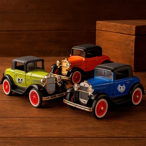 Carro Miniatura | Brinde Personalizado - azul com detalhes em amarelo