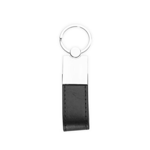 CHAVEIRO METAL COM COURO SINTÉTICO SPX-15347-PRA/PRE NA COR PRETO