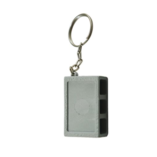 Chaveiro Personalizado Plastico Bloco na cor cinza