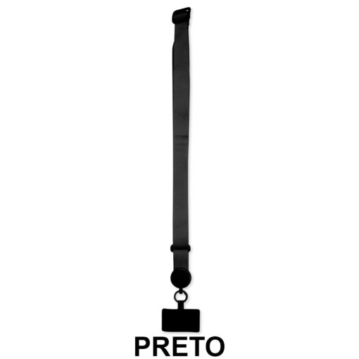 Cordão Para Celular Poliéster em São Paulo – Preto