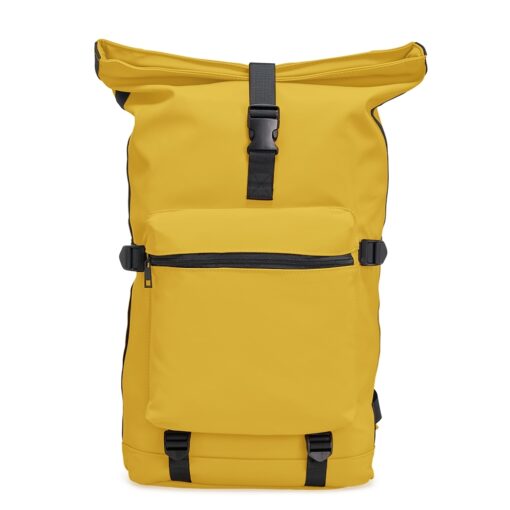 Mochila Promocional De Couro Sintético 41L na cor amarelo
