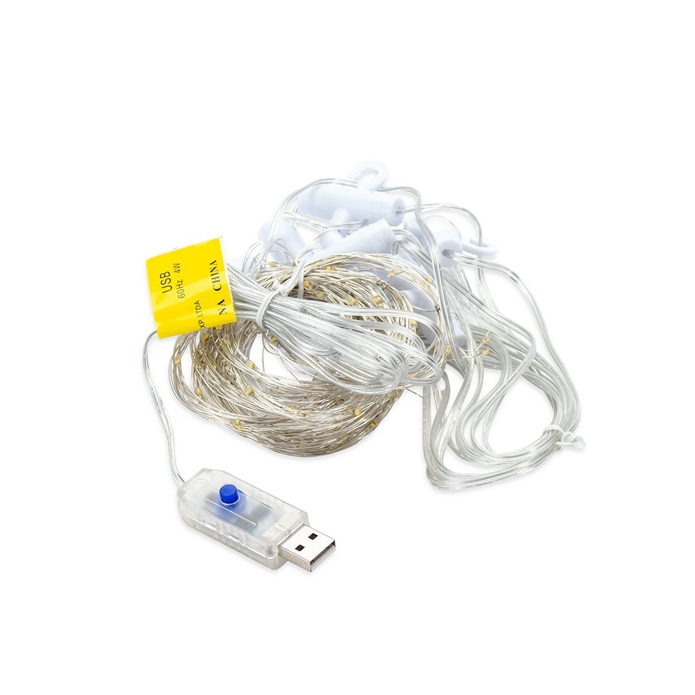 CORTINA FIO DE FADA 200L QUENTE SPX-P$81085 NA COR BRANCO