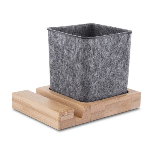 Porta-Objetos De Mesa | Brinde Personalizado na cor bambu